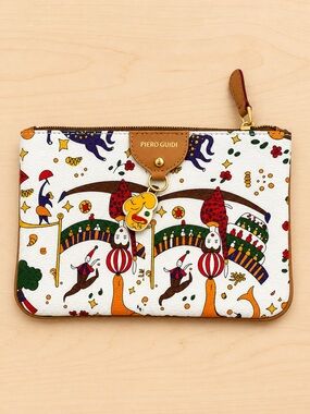 Piero Guidi‎ Magic Circus Zip Pouch Cosmetic Bag Elephant Charm Made in Italy